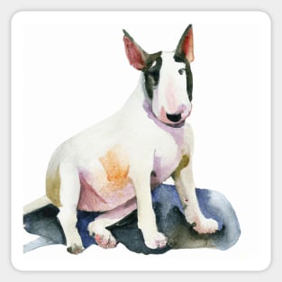 Miniature Bull Terrier Watercolor - Dog Lovers Sticker